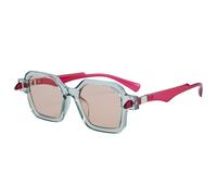 JZWCHQ Occhiali da Sole retrò Donne in Doppio Colore Sfumature per Uomini poligoni Punk Rivetti Occhiali da Sole uv400