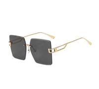 JZWCHQ Occhiali da Sole Senza telai Gradiente di Lenti da Sole Che tagliavano Gli Occhiali da Gamba Metallica da Donna Occhiali da Occhiali Senza Bordo Senza Bordo