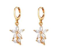 JZWCHQ Orecchini da donna eleganti orecchini a fiore di cristallo gioielli da donna orecchini pendenti da donna, A, A