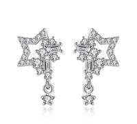 JZWCHQ Orecchini da Donna Eleganti Stelle splendenti Orecchini pentagonali Orecchini per Donne Glamour per Donne Orecchini da Donna