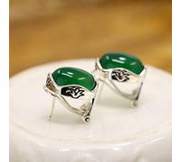 JZWCHQ Orecchini da donna, orecchini per le orecchie per donne della moda delicata gioielli S925 Orecchini femminili di calcedonia verde, 925