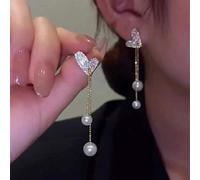 JZWCHQ Orecchini di Perle zirconi Geometrici per Orecchini da Donna Regalo di Compleanno di Gioielli da Sposa