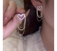 JZWCHQ Orecchini Trasparenti a Forma di Cuore Trasparenti Rosa intarsiati intarsiati Gioielli da Sposa