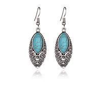 JZWCHQ Orecchini turchesi tibetani blu in pietra blu da donna