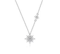 JZWCHQ Pendant a Fiori 0,1 carati esagramma Collana moissanite 925 Catena di Collo in Argento Sterling per Donne Regali di Gioielli