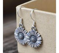JZWCHQ per la goccia cinese Sterling Sterling Sun Flower Gioielli Temperamento letterario Donne Orecchini di moda