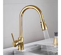 JZWCHQ Per la pubblicità della Fattoria di Bar, Tira Fuori Il lavandino a 360 Gradi Oro/Nichel, Rubinetto da Cucina a Rotazione