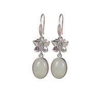 JZWCHQ Per le donne, per le gocce cinesi Sosfrite Sostituzione Personalità Temperamento farfalla Temperamento Femmina Orecchini White Jade