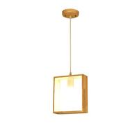 JZWCHQ Porta di Candele a LED Moderna Creative Geometric Legno Luci a Sospensione in Legno in Legno Massiccio per Soggiorno e Camera da Letto Fissaggi a soffitto Unico a Testa Singola (C)