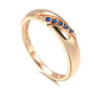 JZWCHQ Prodotti da Ragazza Anello zircone Naturale Nero Vintage di Lusso per Donne 585 Anelli Nuziali Etnici con Sposa di Rosa