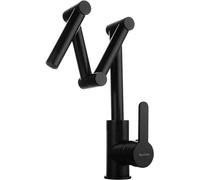 JZWCHQ Rubinetto a riempimento in pentola Rubinetto da Cucina in Ottone per Cucina montata RUCCHETTO CUSCINE CUSCINE con Doppio miscuglio di Acqua Calda e Acqua Fredda Black (Nero)