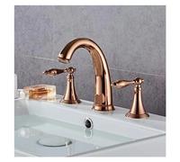 JZWCHQ Rubinetto del Bacino da Bagno Doppio Mixer Miscelatore Cromo Mazzo Miscelatore Tocco di Rubinetto a Tre Fori Set di rubinetti, Rubinetto del lavello da Cucina