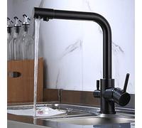 JZWCHQ Rubinetto del lavello da Cucina per la Commerciale da Fattoria a Bar, rubinetti da Cucina a Filtro, Rubinetto a Rotazione in Rame Nero 360, con caratteristica di purificazione dell'Acqua,