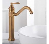 JZWCHQ Rubinetto in rame con seduta in bronzo retrò, per cucina, bagno, bagno, rubinetto, miscelatore per acqua fredda, striscia a mano singola/nero (per simulare qualcosa di antico)