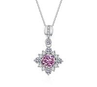 JZWCHQ S925 Gioielli in Argento Sterling 1 CT VVS Collana di Diamanti Moissanite per Women Square Ciondolo