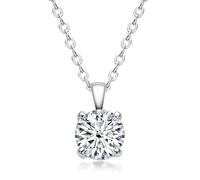 JZWCHQ Scintillanti Reali 1 carati d Color moissanite collane a Pendente per Donne 100% 925 Accessori per Gioielli da Sposa Argento