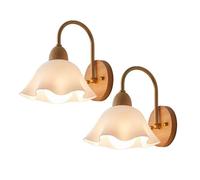 JZWCHQ Sconcetto da Parete Simple Kids Room da a Parete, Luce murale acrilica Bianca in Legno, Nordic E27 Dome Luce a Parete Apparecchiatura per Soggiorno Camera da Letto 1 Pacchetto / 2 Pacchetto