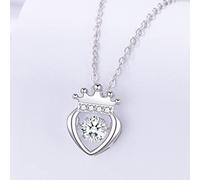 JZWCHQ Set di Gioielli, 925 Cristalcolo a Corona di Cuore Che batte Cnecklace Accessori per Gioielli Femminili/Femmine/