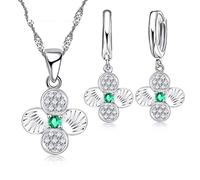 JZWCHQ set di gioielli da sposa per il fidanzamento del matrimonio da donna 925 set di fiori di zircone