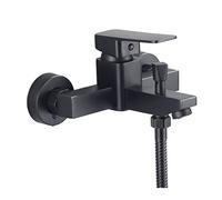 JZWCHQ Set di rubinetti per doccia nera opaco montato a parete montata a doppio controllo rubinetti del bagno a doppio controllo caglie per acqua fredda (colore: rubinetto doccia set g)