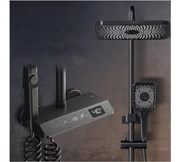 JZWCHQ Set doccia termostatico, display temperatura LED, 4 funzioni, soffione doccia ad alta pressione, doccetta portatile, beccuccio vasca e spruzzatore bidet, rubinetto doccia