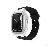JZWCHQ Set modificato con cinturino watcj in gomma , per 8 7 guscio di protezione integtivo in acciaio inossidabile da 45 mm , per iwatch 8 7 6 5 4 SE 45 mm 44 mm Upgrade Sostituisci custodia