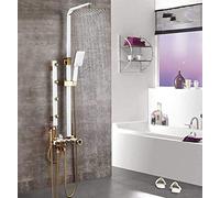 JZWCHQ Sistema doccia Nero Sistema Doccia Altezza Regolabile Massaggio Jet Doccia Miscelatori Ottone Soffione Doccia a Pioggia Bidet Testa Spruzzatore Rubinetto Bagno