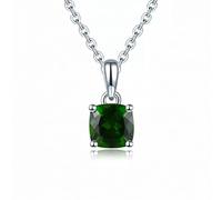 JZWCHQ Smeraldo 925 a Sospensione a Sospensione Naturale Cromo Diopside Gemstone a Catena Solida Gioielli preparati in Cina