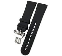 JZWCHQ Sostituzione della fascia di orologio morbido in gomma fluidori di qualità 23 mm per blancpain cinquanta fathoms 5000 5015 braccialetti di orologio cinghia nero