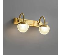 JZWCHQ Specchio Specchio Specchio Luci da Bagno in Oro Luci da Bagno in Ottone Specchio Luce Specchio con tonalità acrilica Tricolor Light Bagliero a Specchio da Bagno per Toilette.