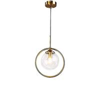 JZWCHQ Strong Singola Head Glass Light Luxury Pendente Light Iron Art Chaner Modern Nordic Bedroom Bedside Appeso per Restauro Portico Studio Camera d'albergo E14 Perfect Decore