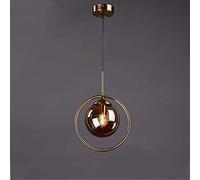 JZWCHQ Strong Singola Head Glass Light Luxury Pendente Light Iron Art Chaner Modern Nordic Bedroom Bedside Appeso per Restauro Portico Studio Camera d'albergo E14 Perfect Decore