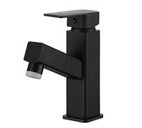 JZWCHQ Tocca del Mixer per Bacino con rubinetti Spray per spruzzo Spray in Ottone Caldo e Freddo in modalità a Doppia modalità Rubinetto Rubinetto Bagno Nero