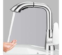 JZWCHQ Tocca del Mixer per Bacino con Spray Spray tocchi da Bagno Caldi e Freddi 2 modalità di Uscita dell'Acqua di Asciugatura da Bagno Tele a Rotazione del Bacino in Ottone Basino-Nero-Nero