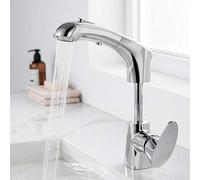 JZWCHQ Tocca del Mixer per Bacino con Spray Spray tocchi da Bagno Regolabile su e Giù 2 funzioni Rubinetto e Freddo a 360 Gradi Rotazione lavandino Bagno-Nastro Nero-Nero
