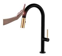 JZWCHQ Tocca Il Rubinetto del lavandino spruzzatore a spruzzo a Tratto Singolo a 360 ° Ruotare Il Rubinetto della Cucina, Toccare l'attivazione, Nero