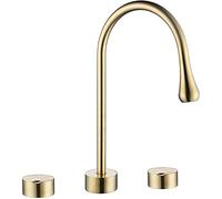 JZWCHQ Tutto bacino in bronzo a caldo e freddo rubinetto a doppia maniglia a doppia maniglia a tre fori lavare il rubinetto a tre pezzi caldi come sempre