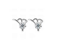 JZWCHQ un Paio di Orecchini di Tendenza alla Moda Orecchini semplici in Argento da Donna/Acciaio Inossidabile/Ipoallergenico/Glitter Argento/Diamante/Piccoli Gioielli discreti/Come Mostrato/S