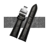 JZWCHQ Watch cinghie 23mm 24mm 26mm 28mm larghezza grande larghezza nera marrone alligatore in pelle cinghia di orologio bracciali a fascia (argento nero a, 24mm)