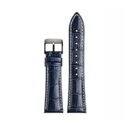 JZWCHQ Watch Strap 18 19 20mm 21 22 mm Canda di guardia compatibile con compatibile con la fascia di orologi cittadini Bracciale in pelle Blue White Stitche (fibbia in argento blu, 20mm)