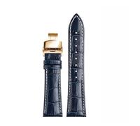 JZWCHQ Watch Strap 18 19 20mm 21 22 mm Canda di guardia compatibile con compatibile con la fascia di orologi cittadini Bracciale in pelle Blue White Stitche (fibbia in argento blu, 20mm)