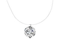 JZWCHQ Zircone Round Ciptent Chokker Necklace Transparent Linea di Pesca per Le Donne per Le Donne