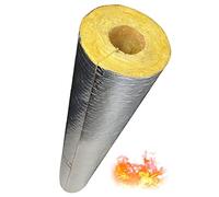 JZWJH Isolante per Tubature Riscaldamento 27~273mm ID X 30/50mm di Spessore X 1M di Lunghezza, Guscio di Tubo di Isolamento in Lana Centrifuga, Autoadesivo con Foglio di Alluminio, Antigelo