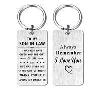 Jzxwan Portachiavi natalizio per suocera, idee regalo per futuro genero, portachiavi di buon compleanno per lo sposo