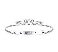 Jzxwan WWJD Bracciale Regali Cosa farebbe Gesù Link Gioielli unici per donne ragazza donna, 2,95 pollici, acciaio inossidabile, nessuna gemma, 2.95 inches, Acciaio inossidabile, Nessuna pietra