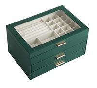 JZZJSBX Organizzatore di gioielli Scatola di gioielli Scatola di immagazzinaggio dei monili di cuoio dell'unità di elaborazione Scatola di immagazzinaggio di orologi dei monili dell'orecchino della