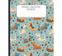K-2 Primary Composition Book With Picture Space: Dog Lover, 7.5 x 9.25 inches, 120 pages | Homeschool Supplies, Back to School Supplies: Cartoon Dog ... Kids - Handwriting Practice & Drawing Fun!