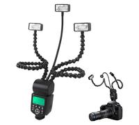 K-888 Flash Macro, Professionale 3 Teste 5600K 8 Livelli di Luminosità Fotocamera Macro Flash Fotocamera Portatile Macro Braccio Luce per Riprese Ravvicinate