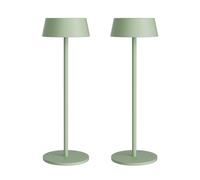 K-Bright 2 pezzi Lampada da tavolo, Lampada Notte 3000K, Protezione IP54 Lampada Led Ricaricabile senza fili, Adatto A Cena,Lettura,Camera,Giardino E Tanto In Piu (Verde)