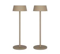 K-Bright 2 pezzi Lampada da tavolo, Lampada Notte 3000K, Protezione IP54 Lampada Led Ricaricabile senza fili, Adatto A Cena,Lettura,Camera,Giardino E Tanto In Piu (Khaki)
